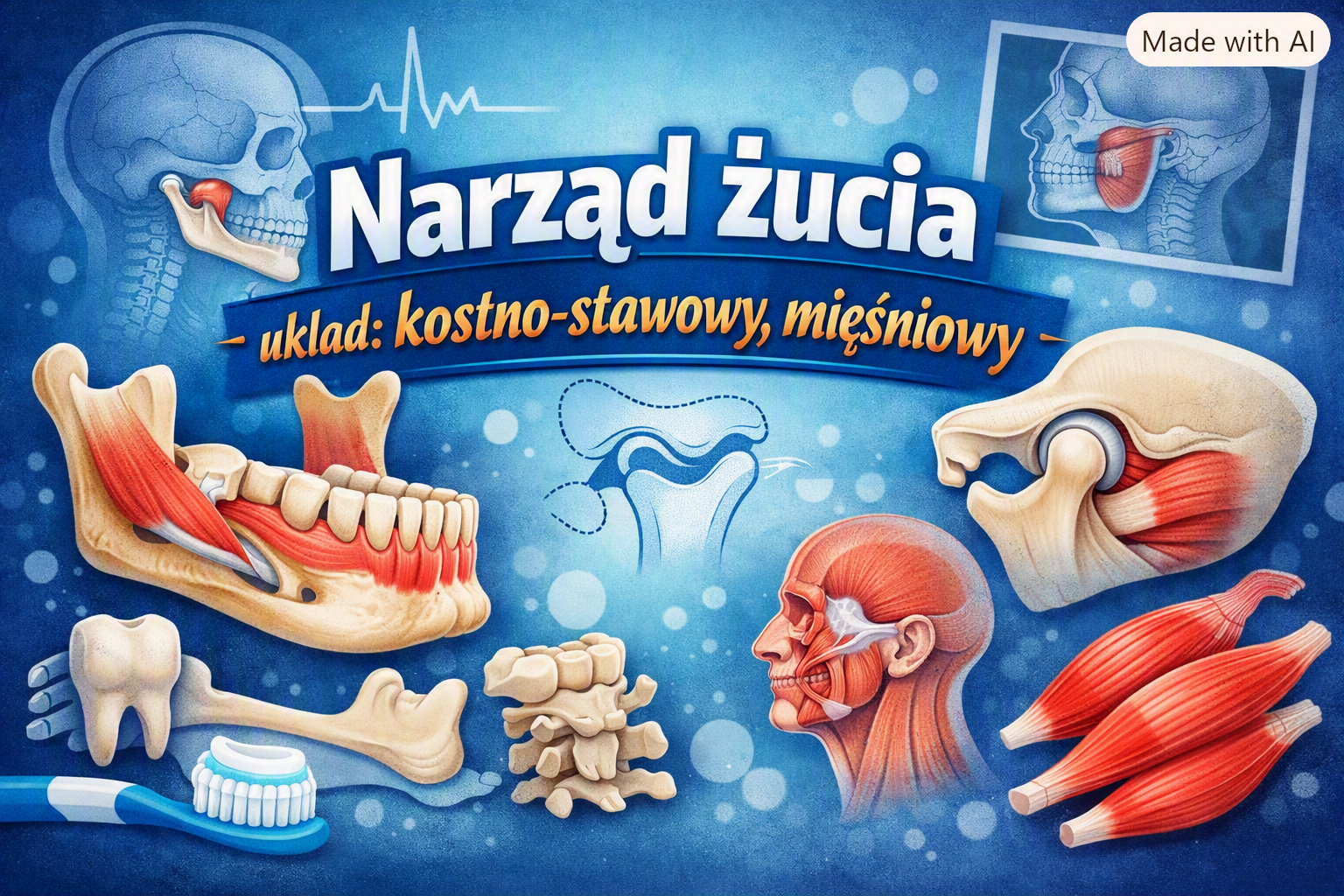 Narząd żucia – układ: kostno-stawowy, mięśniowy